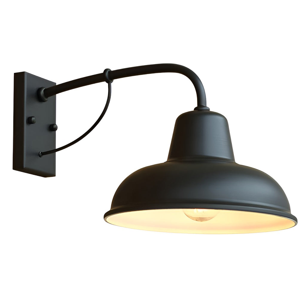 Vintage Trumpet Shaped Outdoor Wall Sconce – Retro Iron Architectural Lamp