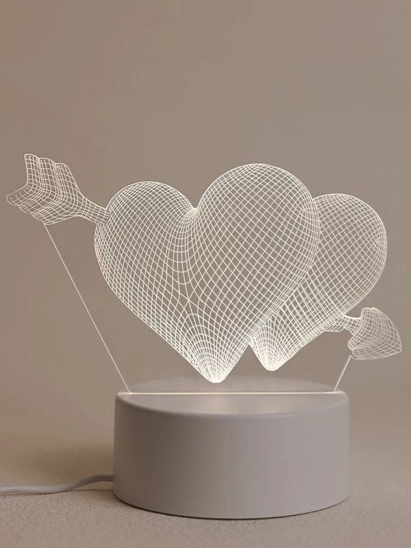 3 Color Changeable Heart Shaped Light - Modern LED Romantic Night Light | Dimmable Love Heart Atmosphere Lamp