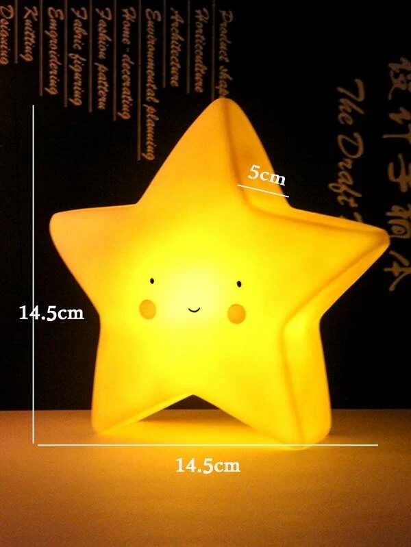 Cute Moon & Star Shaped Night Light - Whimsical LED Nursery Lamp | Decorative Battery-Powered Bedside Light