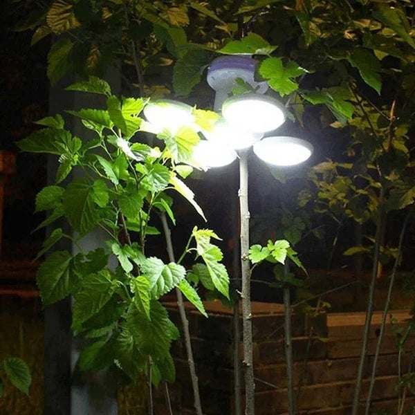 2-in-1 Waterproof Folding Solar LED Bulb - Portable 45-LED Camping Lantern & Garage Sconce | Dual USB/Solar USB Rechargeable Light