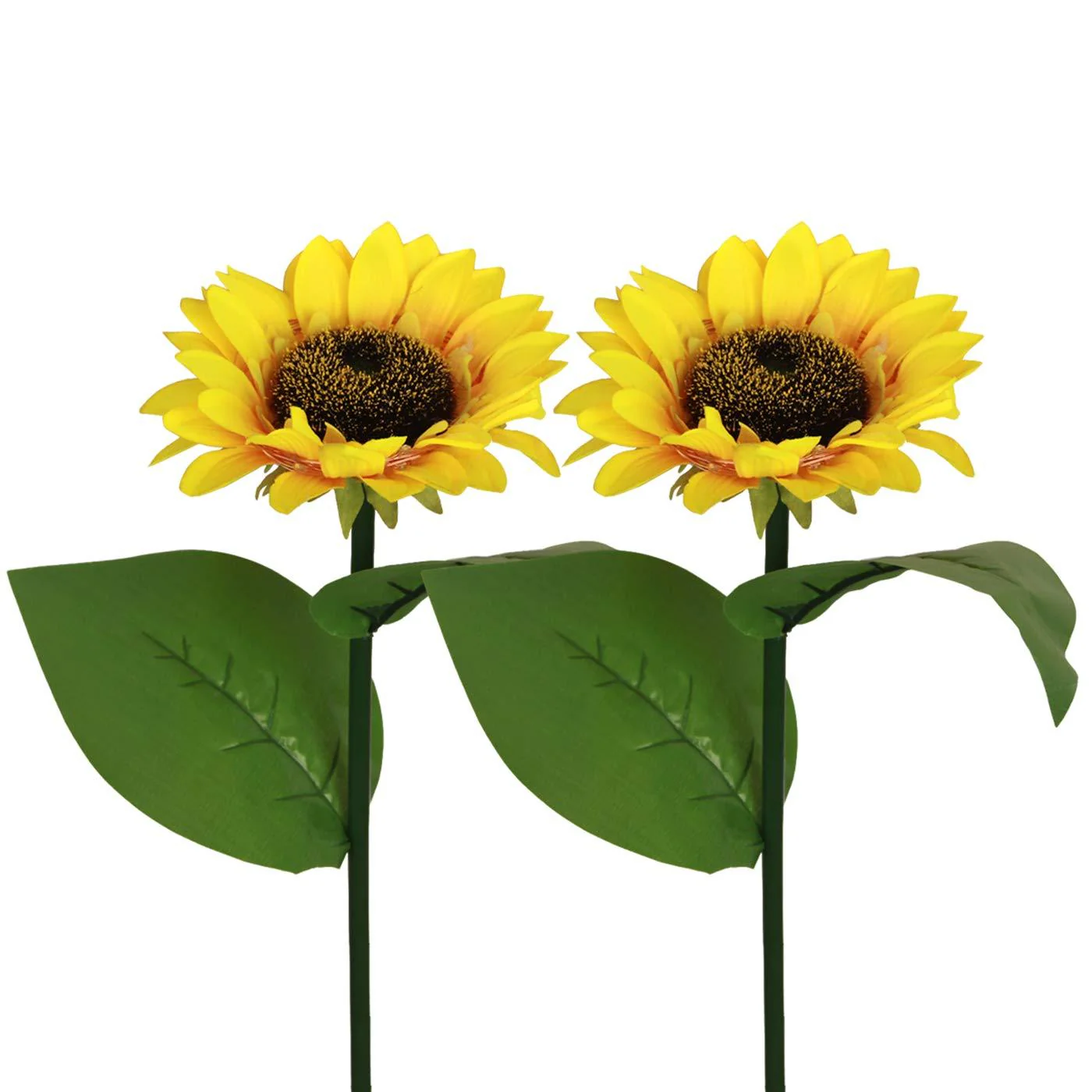 Sunflower Solar Garden Stake LED Lights - Waterproof Outdoor Flowerbed Spikes | Realistic Yellow Landscape Pathway Lights