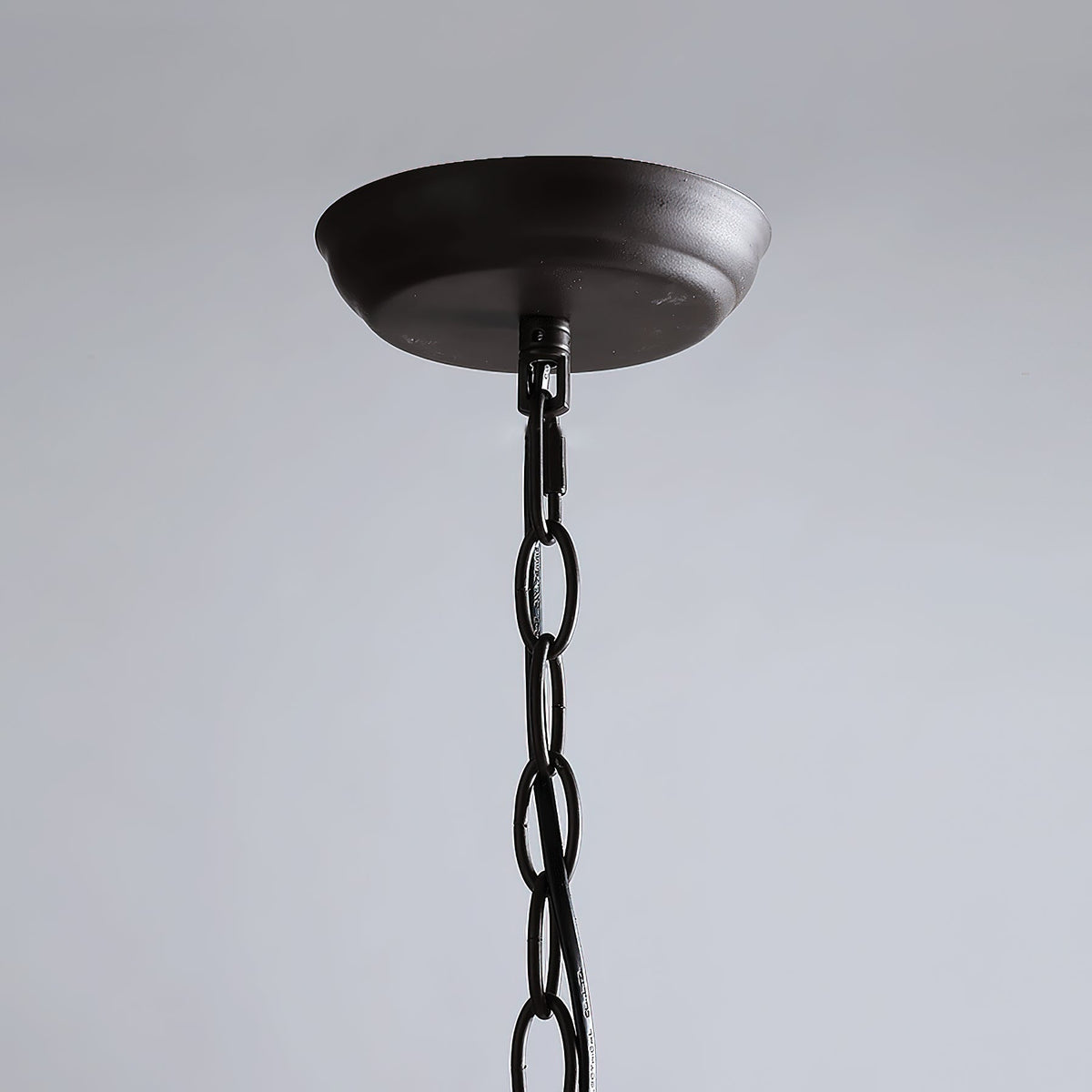 Adela Wood Chandelier – Hammered Black Metal, Natural Wood & Linen Shade Chandelier