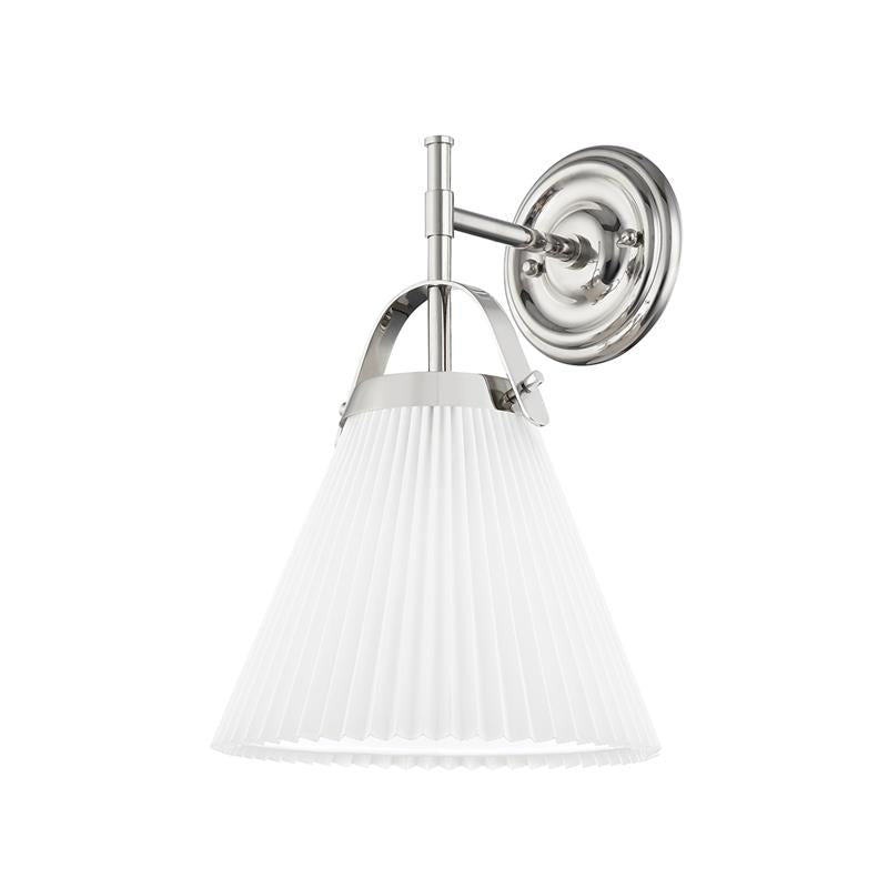 Demi Pleated Wall Lamp - Modern Brass & Fabric Cone Sconce