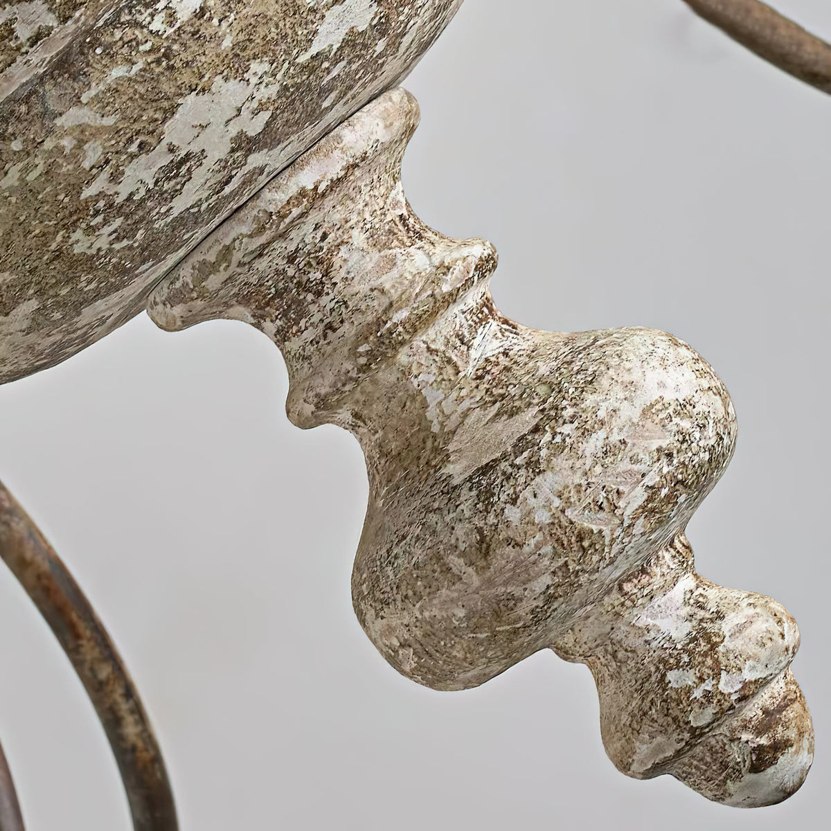 Alessandro Candle Chandelier – French Country Solid Wood & Mottled Metal Chandelier