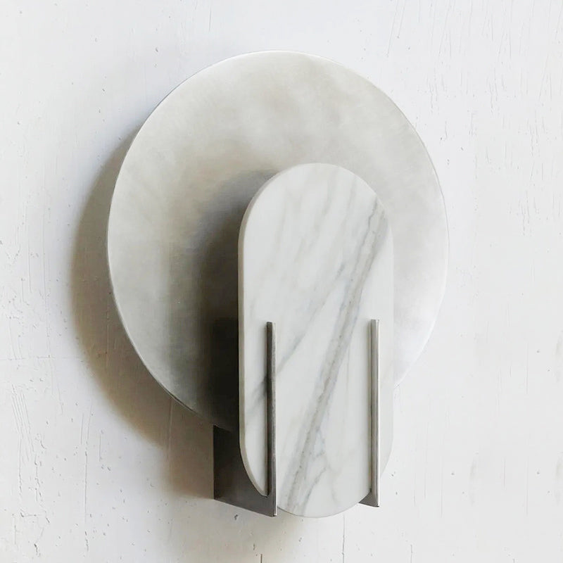 Alice Wall Lamp – Handcrafted Metal & Natural Marble Geometric Modern Wall Sconce