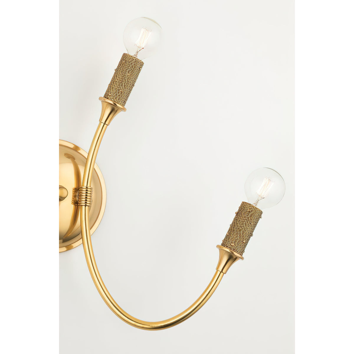 Amboy Wall Lamp – Dazzling Aged Brass Wire-Wrapped Candelabra Wall Sconce