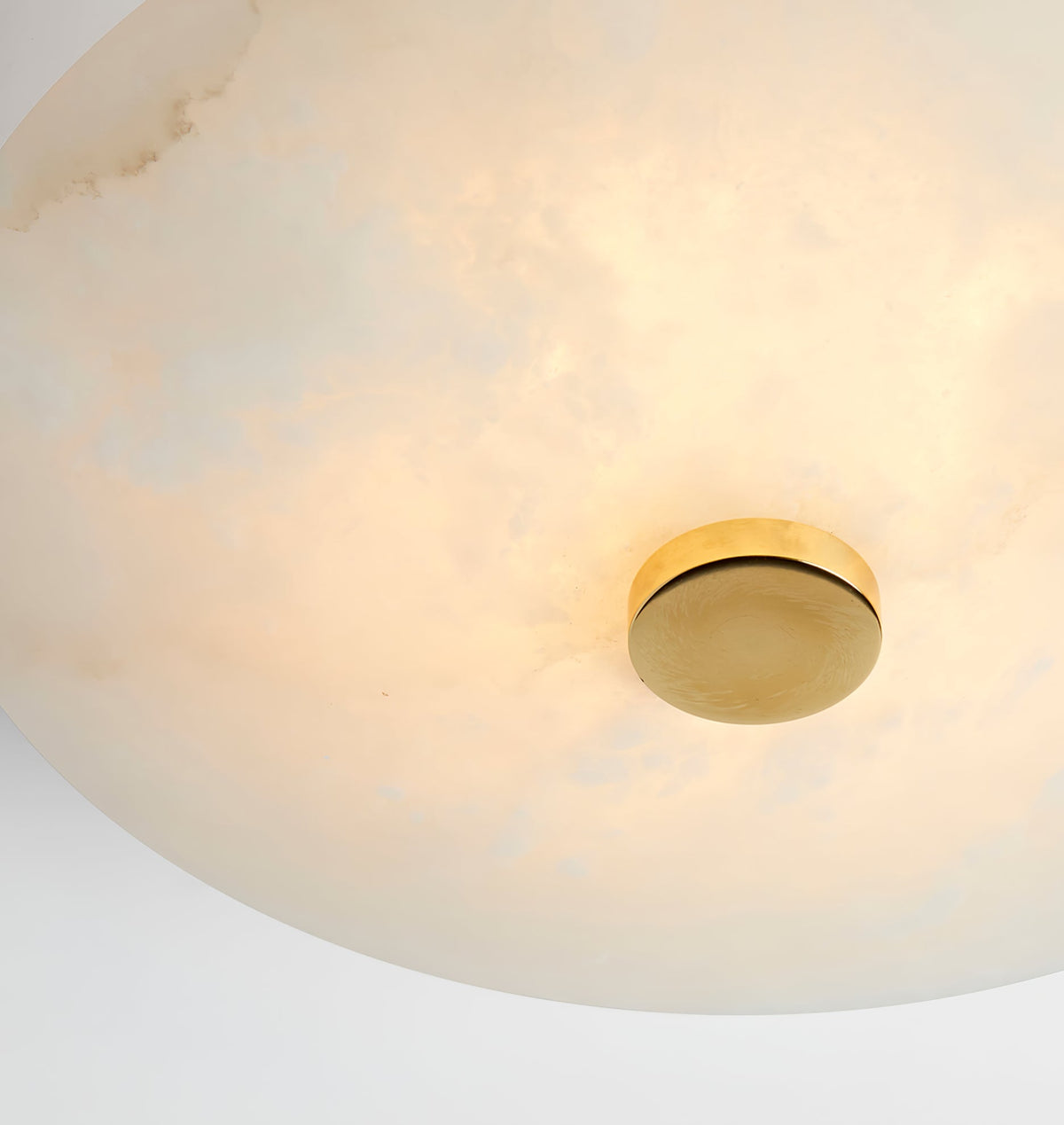 Ankeny Alabaster Ceiling Lamp – Flush Mount Natural Stone & Brass Fixture