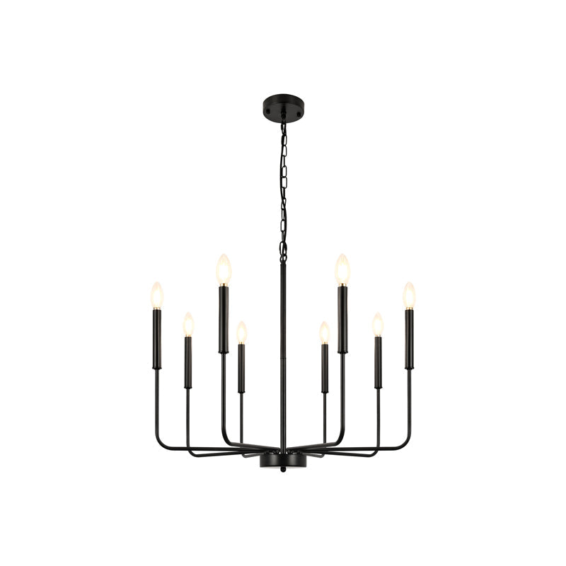 Arlin Candle Chandelier | Luxury Staggered 6/8-Light Brass Ring Pendant
