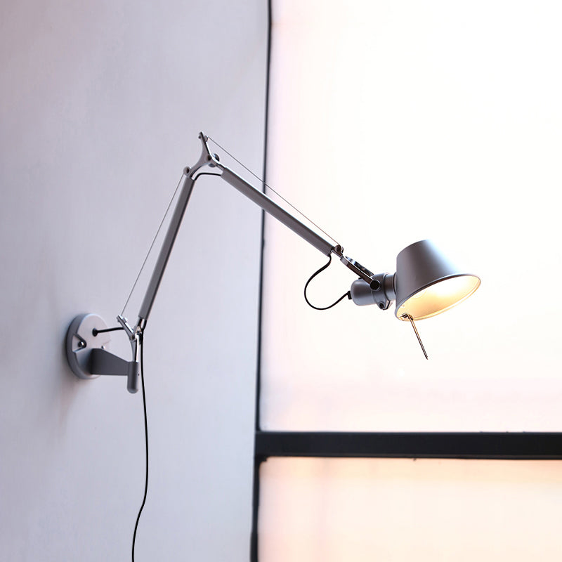 Brady Rocker Arm Plug-in Sconce – Adjustable Aluminum Swing-Arm Reading Wall Light