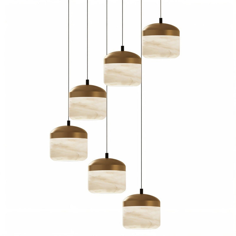 Asta Alabaster Pendant Lamp | Luxury Brass & Natural Stone Hanging Light