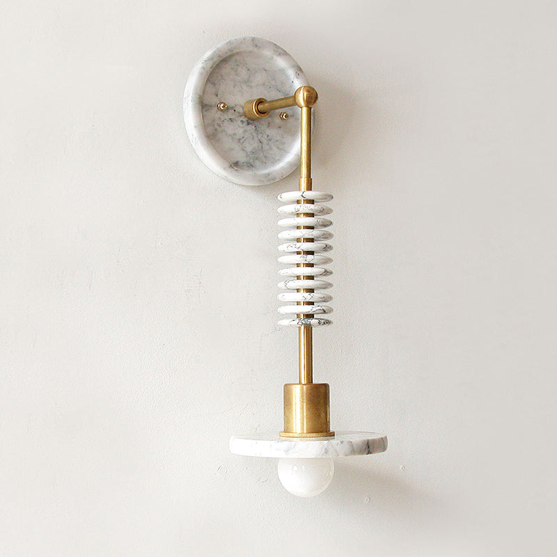 Asteria Marble Wall Lamp | Luxury Handcrafted Brass & White Stone Sconce
