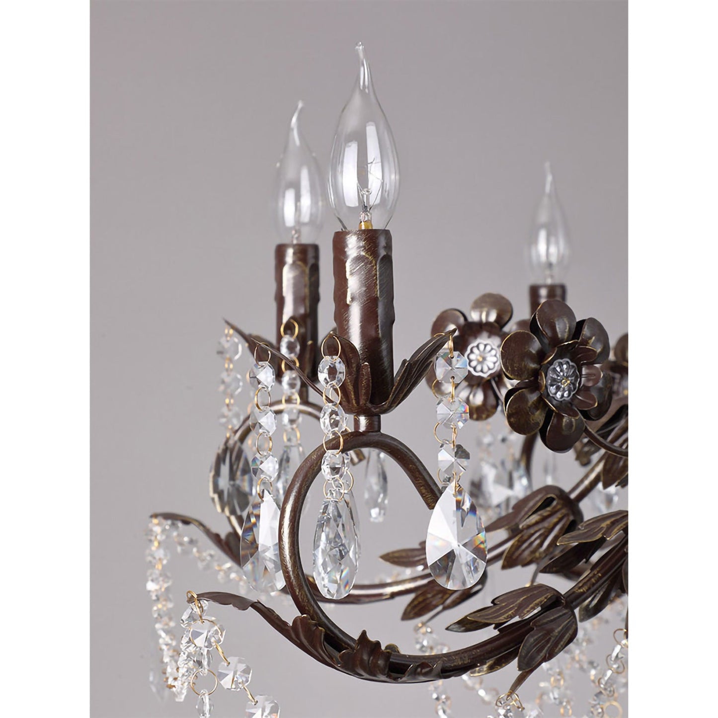 Aurelia Floral Chandelier | Luxury Antique Bronze & Crystal 6/8/10 Light Pendant