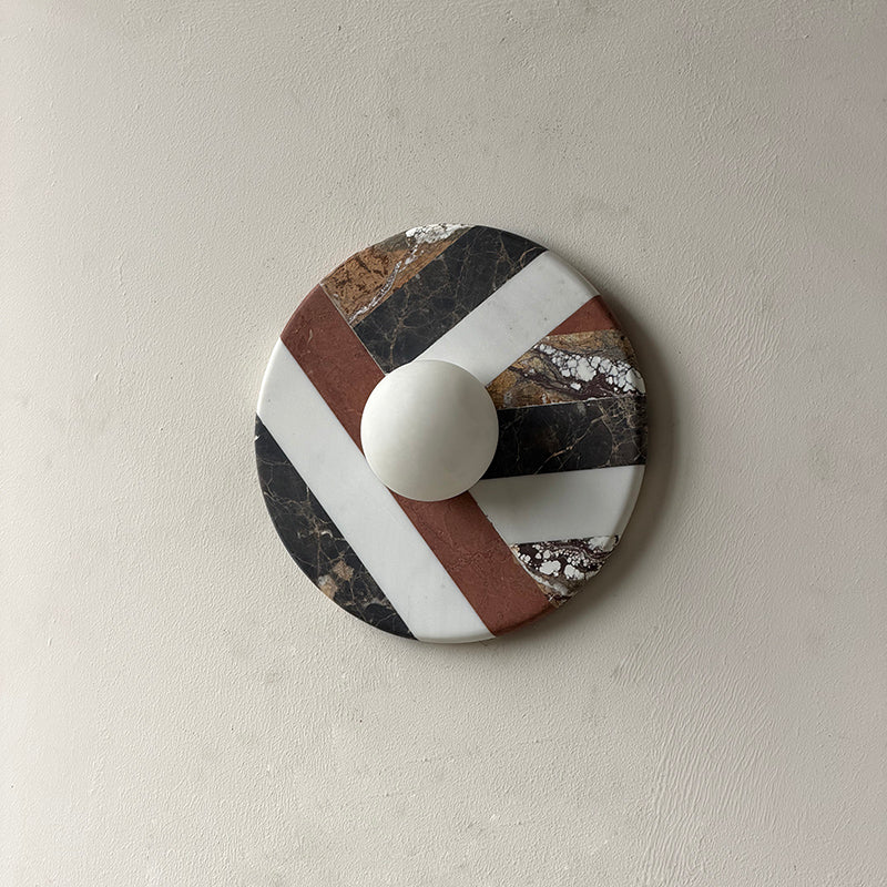 Battuto Marble Wall Lamp | Luxury Textured Natural Stone & Alabaster Sconce