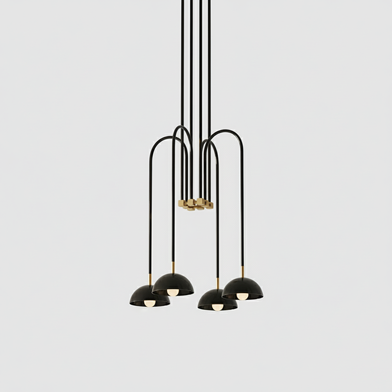 Beaubien Atelier Chandelier | Modern Industrial Linear Brass Joint Pendant