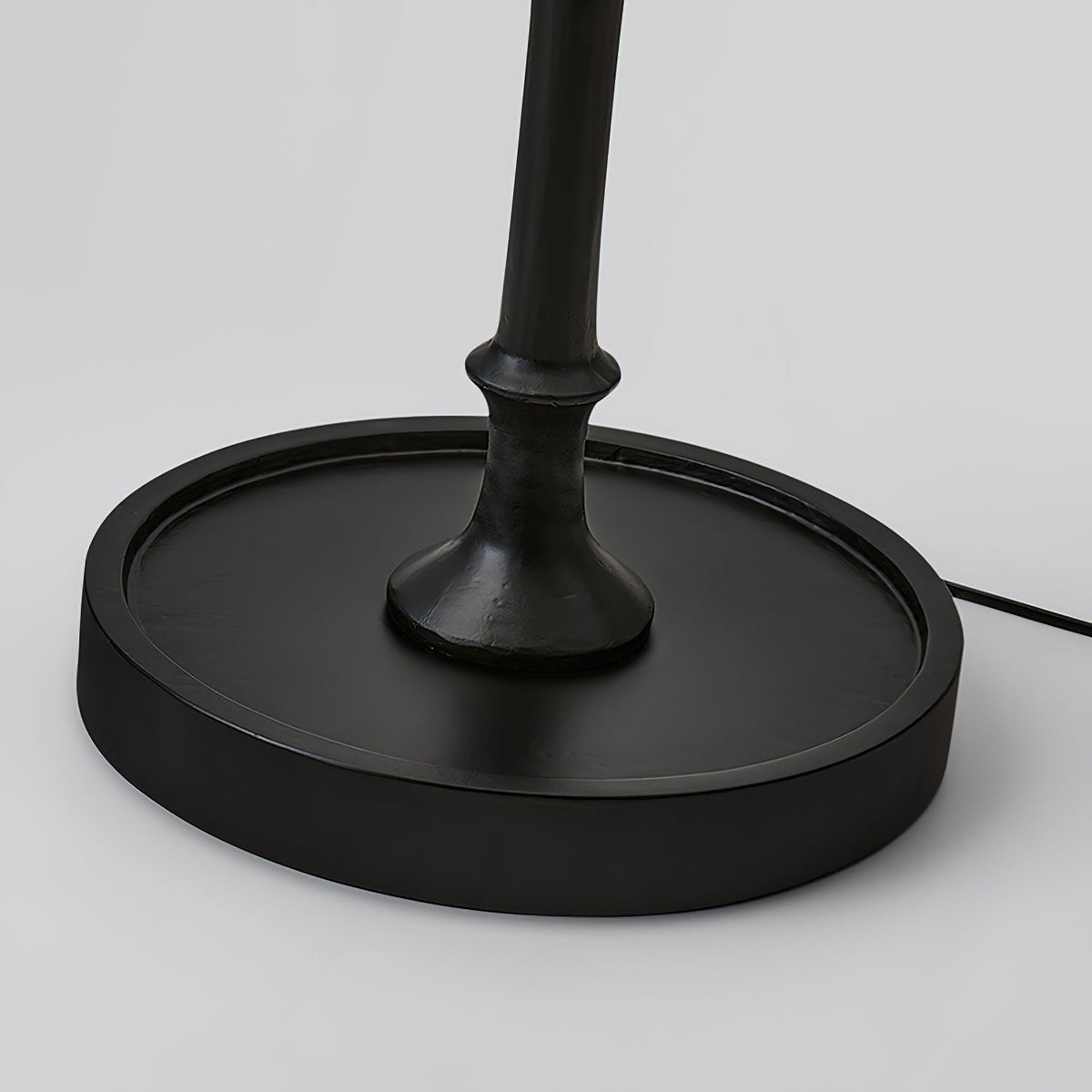 Black Bamboo Floor Lamp – Slender Crackle Finish Resin & Fabric Floor Light