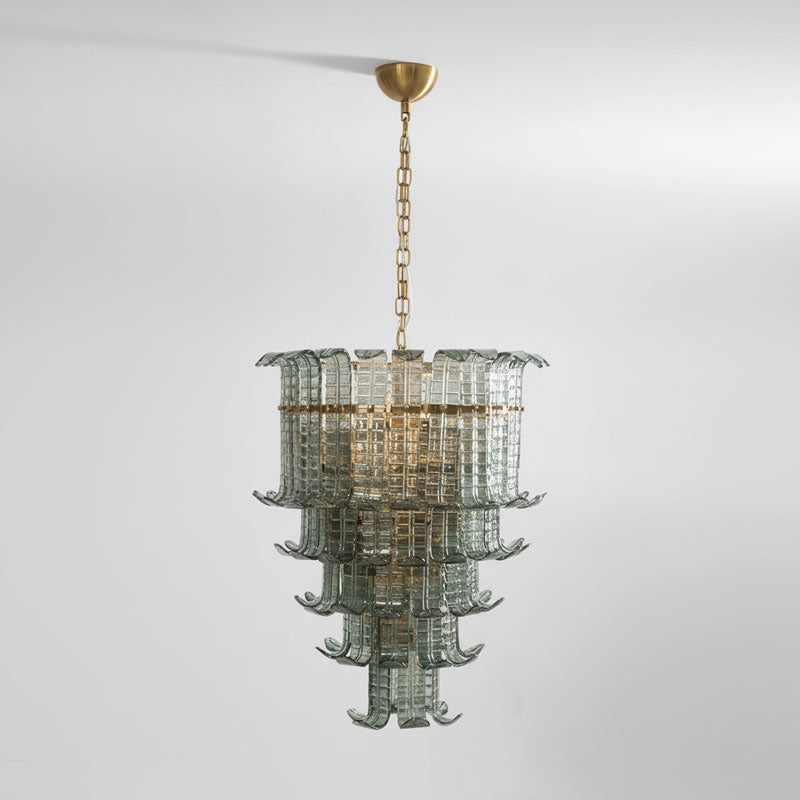 Brasher Murano Chandelier - Cascading Murano Glass & Metal Luxury Chandelier