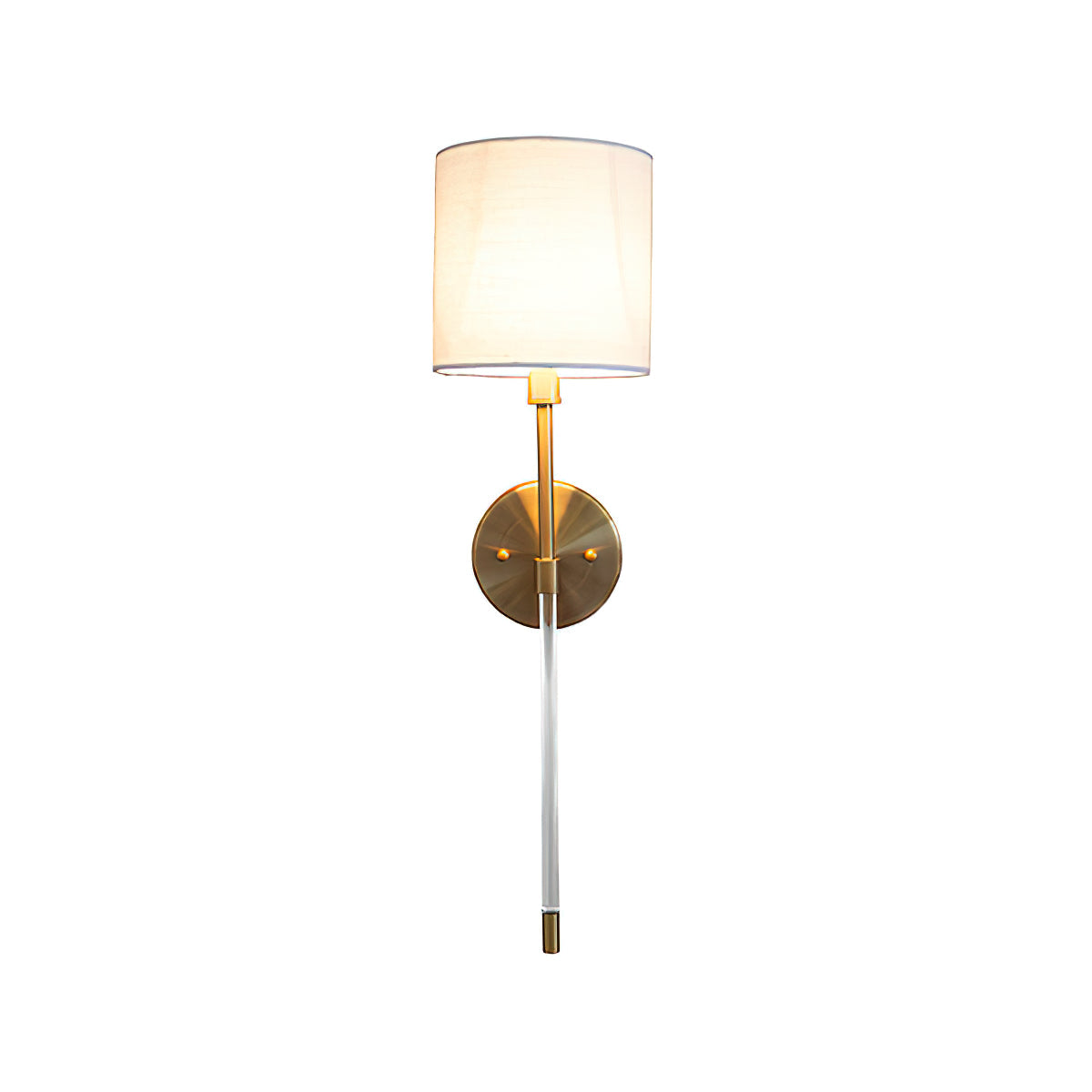 Bristow Wall Lamp - Minimalist Brass & Acrylic Sconce with Linen Shade