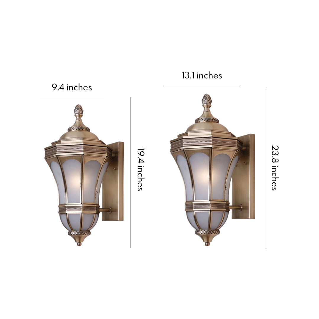 Vintage Solid Copper American Outdoor Wall Sconce – Weatherproof Clear Glass Lantern