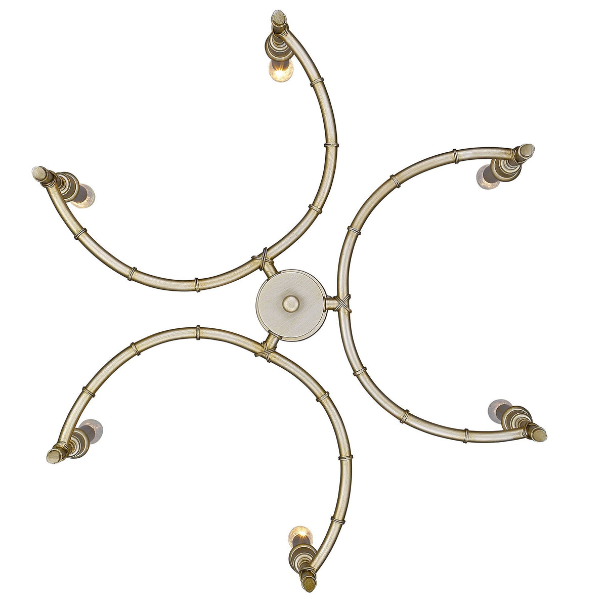 Cambay Chandelier – Bamboo-Node Detailed Brass Candelabra Chandelier