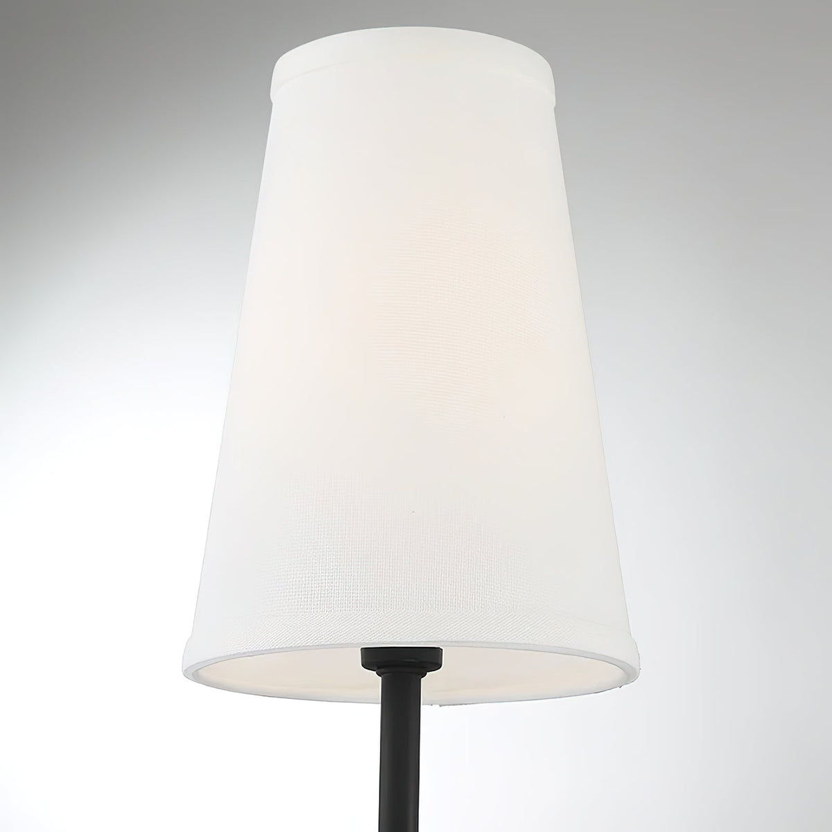 Cameron Chandelier – Slender Curvaceous Brass & Fabric Shade Chandelier