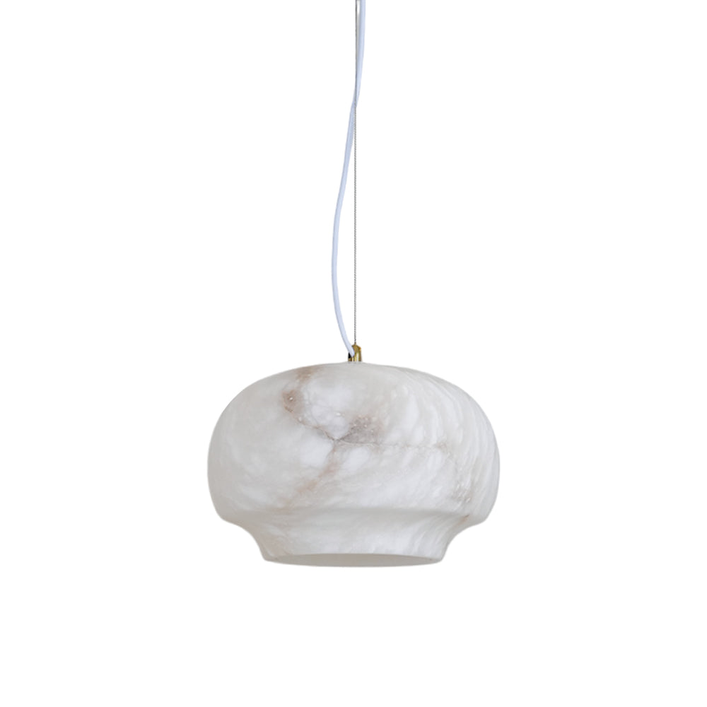 Camille Alabaster Pendant Lamp – Carved Translucent Natural Alabaster Dome Pendant Light