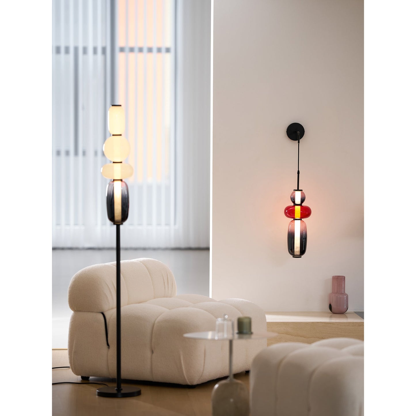 Stained Glass Wall Lamp - Hand-Blown Colorful Glass Wall Sconce | Modern Artistic LED Wall Light