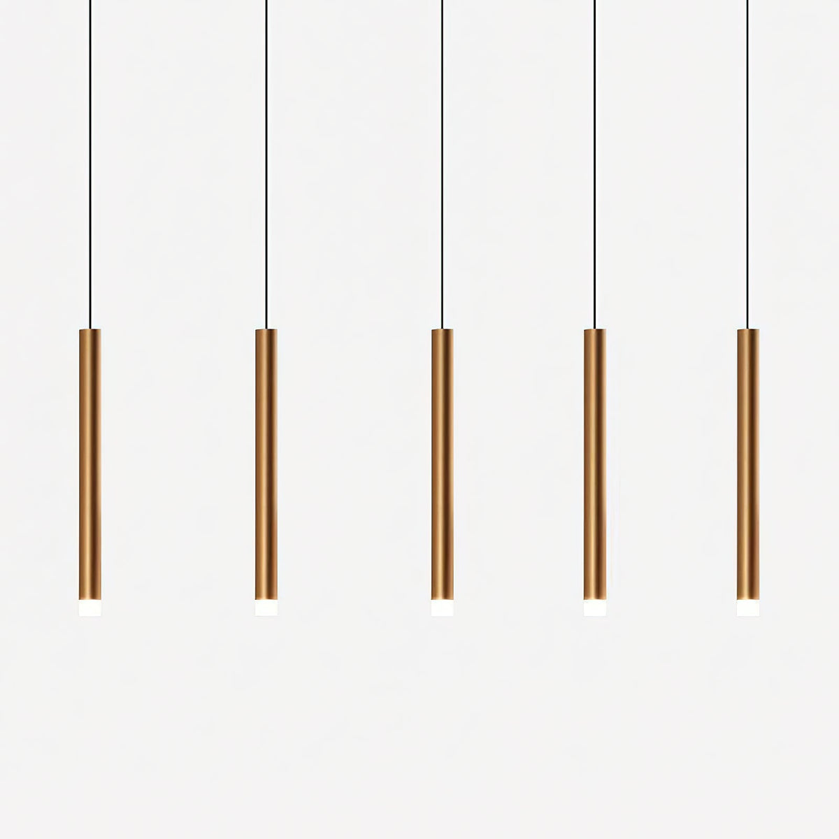Candle Chandelier – Slim Brass & Acrylic Candle-Inspired LED Pendant Light