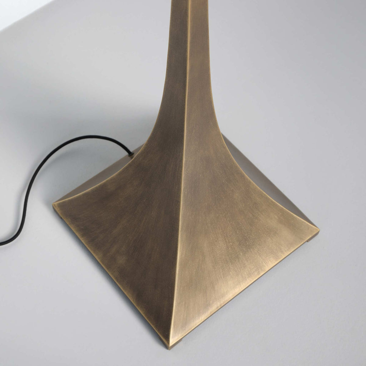 Capricorn Floor Lamp – Sculptural Antique Brass & Fabric Shade Floor Lamp