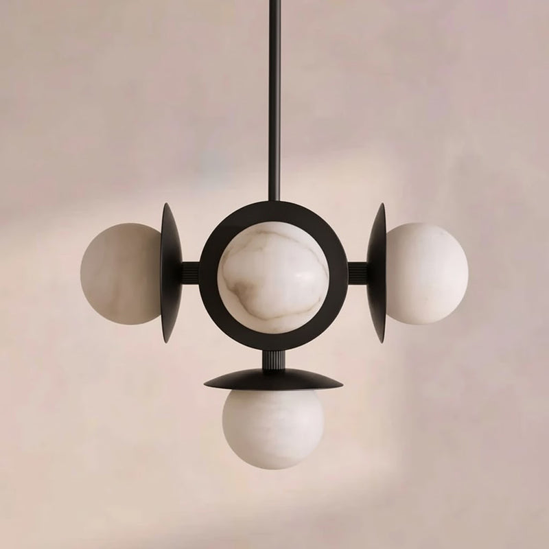 Cara Alabaster Chandelier – Brass & Natural Alabaster Tiered Multi-Light Chandelier