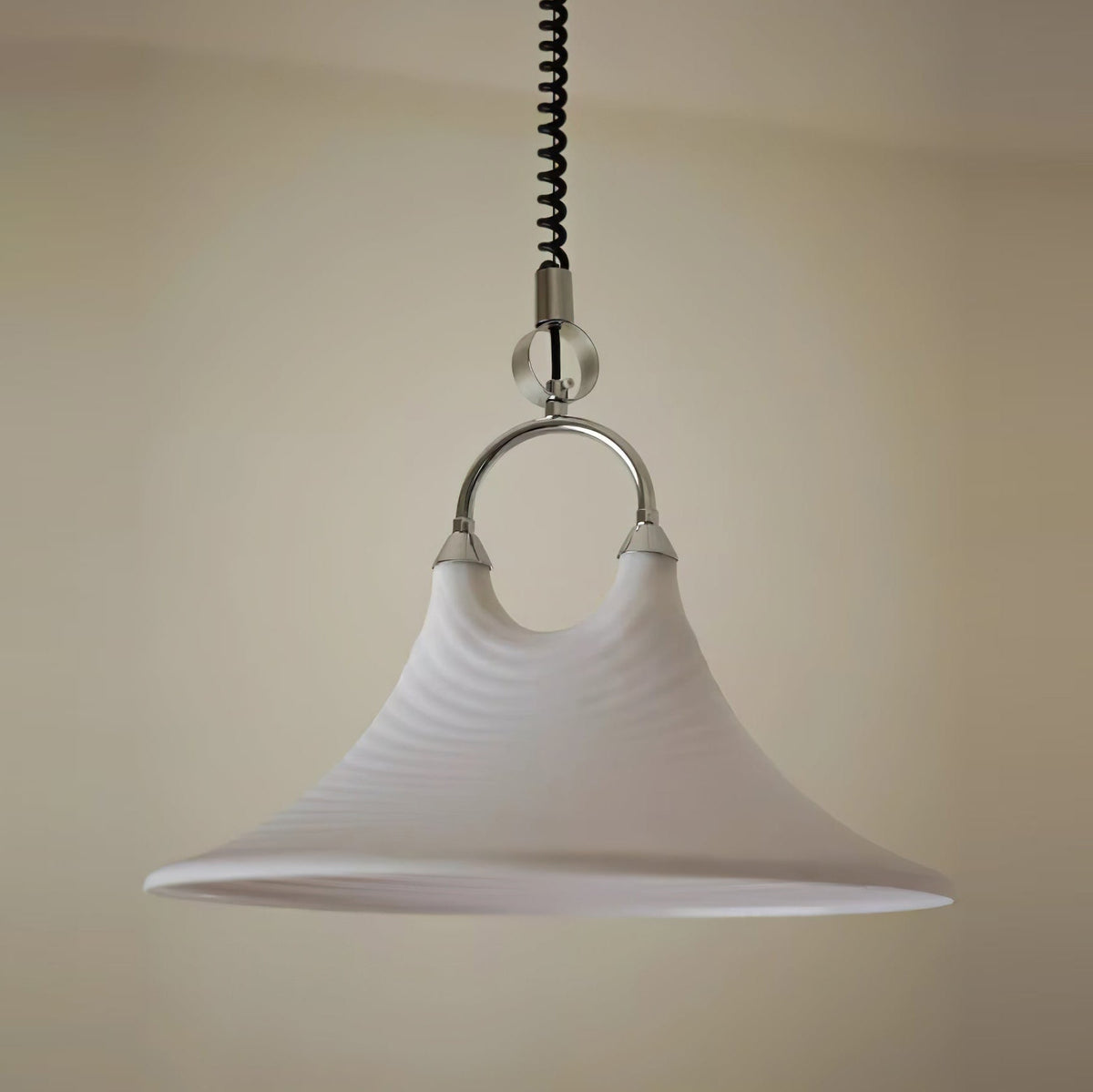 Carlo Trumpet Pendant Lamp – Orange Striped Trumpet Dual-Light Pendant