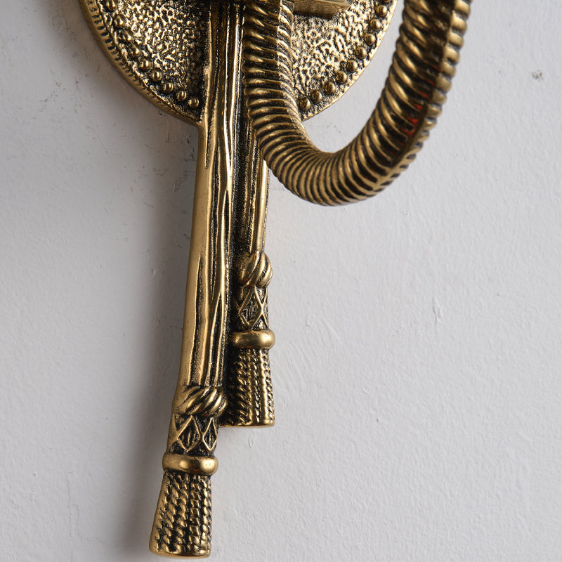 Cast Brass Sconce – Neo-Classical Rope & Tassel Solid Brass Sconce