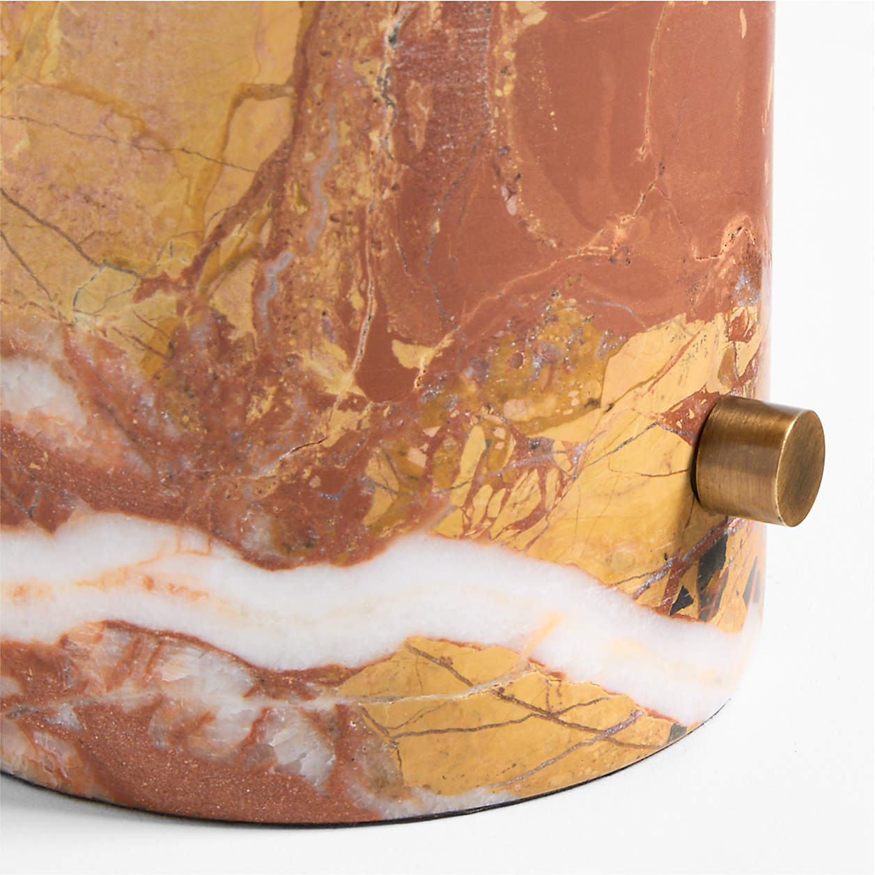 Chez Marble Table Lamp - Luxury Natural Marble & Fabric Bedside Light