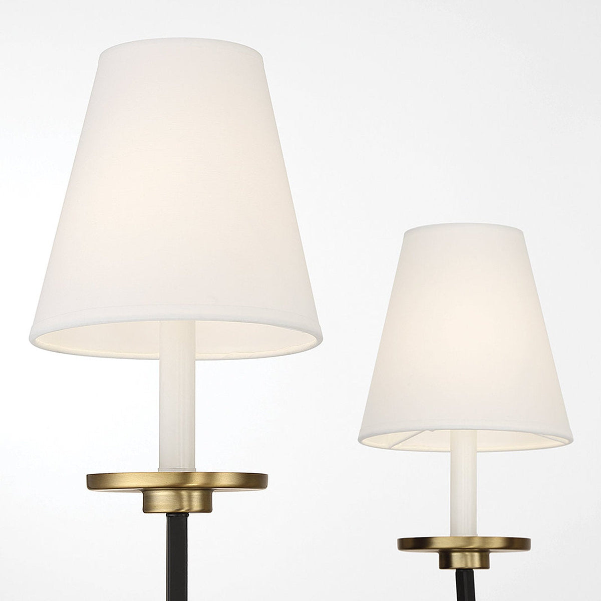 Cloverdale Chandelier – Timeless 6-Light Brass & Linen Empire Shade Chandelier