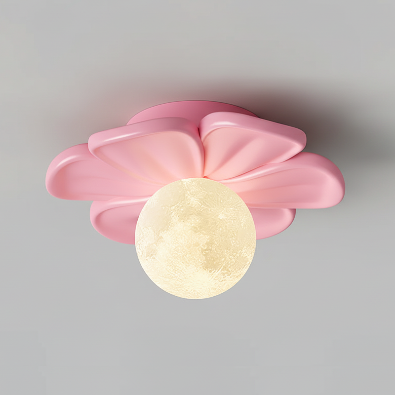 Cream Bloom Flower Ceiling Lamp – Flush Mount & Wall Sconce Sculpted Floral Light