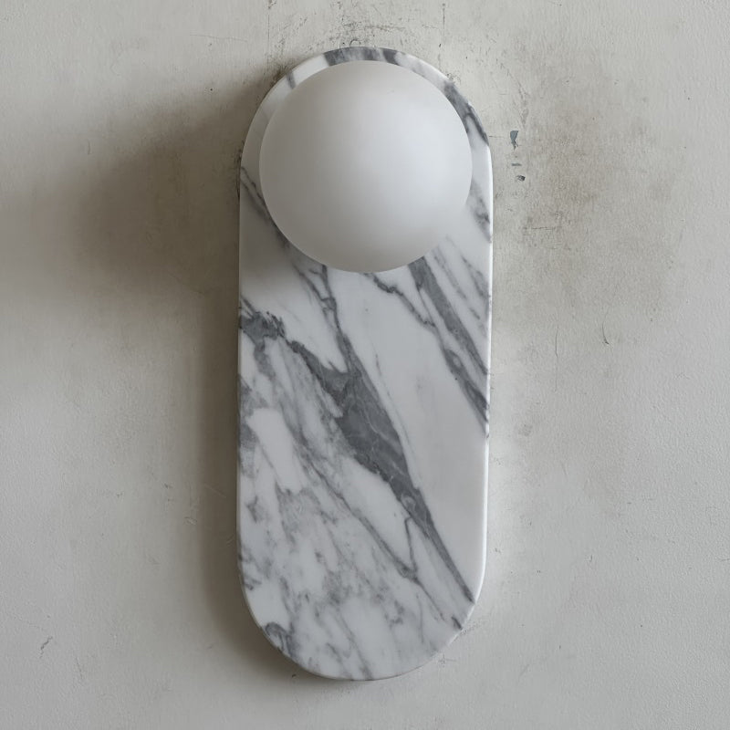 Lucie White Sconce - Minimalist White Jade & Glass Wall Light | Modern Luxury Stone Sconce