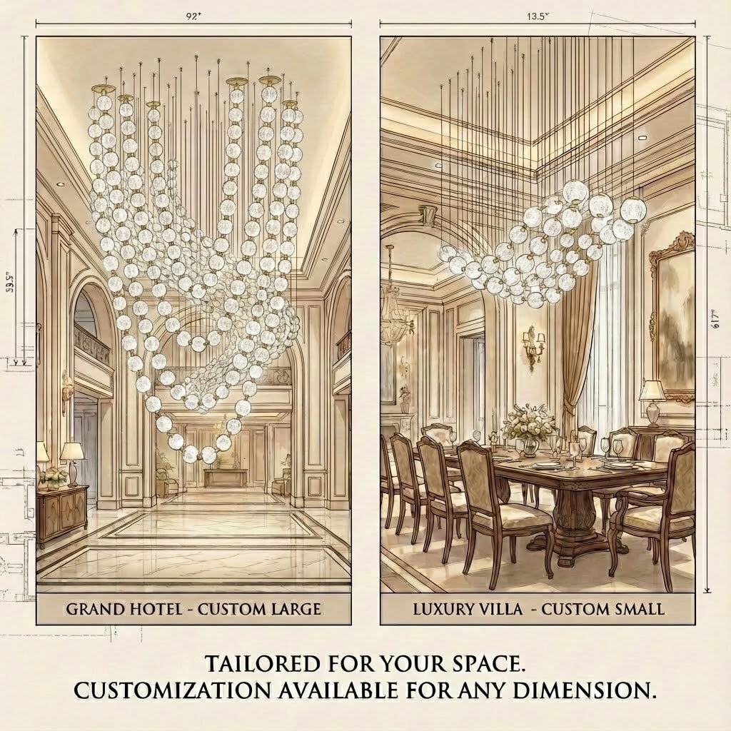 Marni Beaded Chandelier - Cascading Acrylic Bead Wave LED Pendant