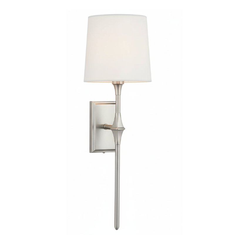 Dauphine Wall Sconce – Elongated Brass & Fabric Shade Wall Sconce
