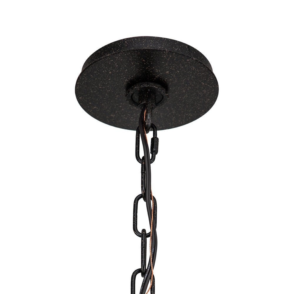 Delacroix Chandelier - French Country Iron & Wooden Bead Tassle Light