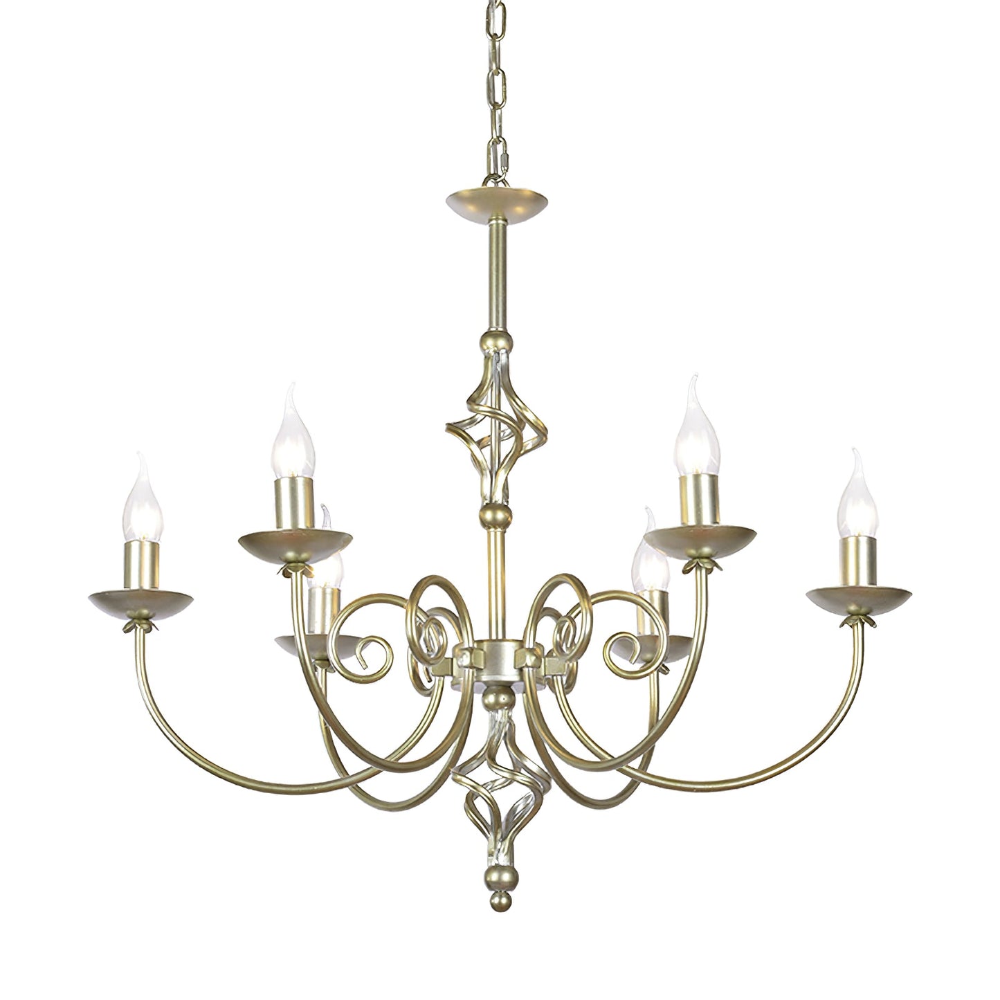 Delft Chandelier - Modern Minimalist Brass Candlestick Chandelier