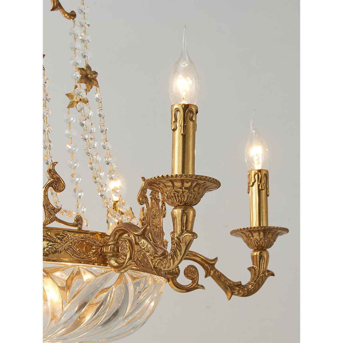Desiree Chandelier - French Classic Brass & Crystal Luxury Chandelier