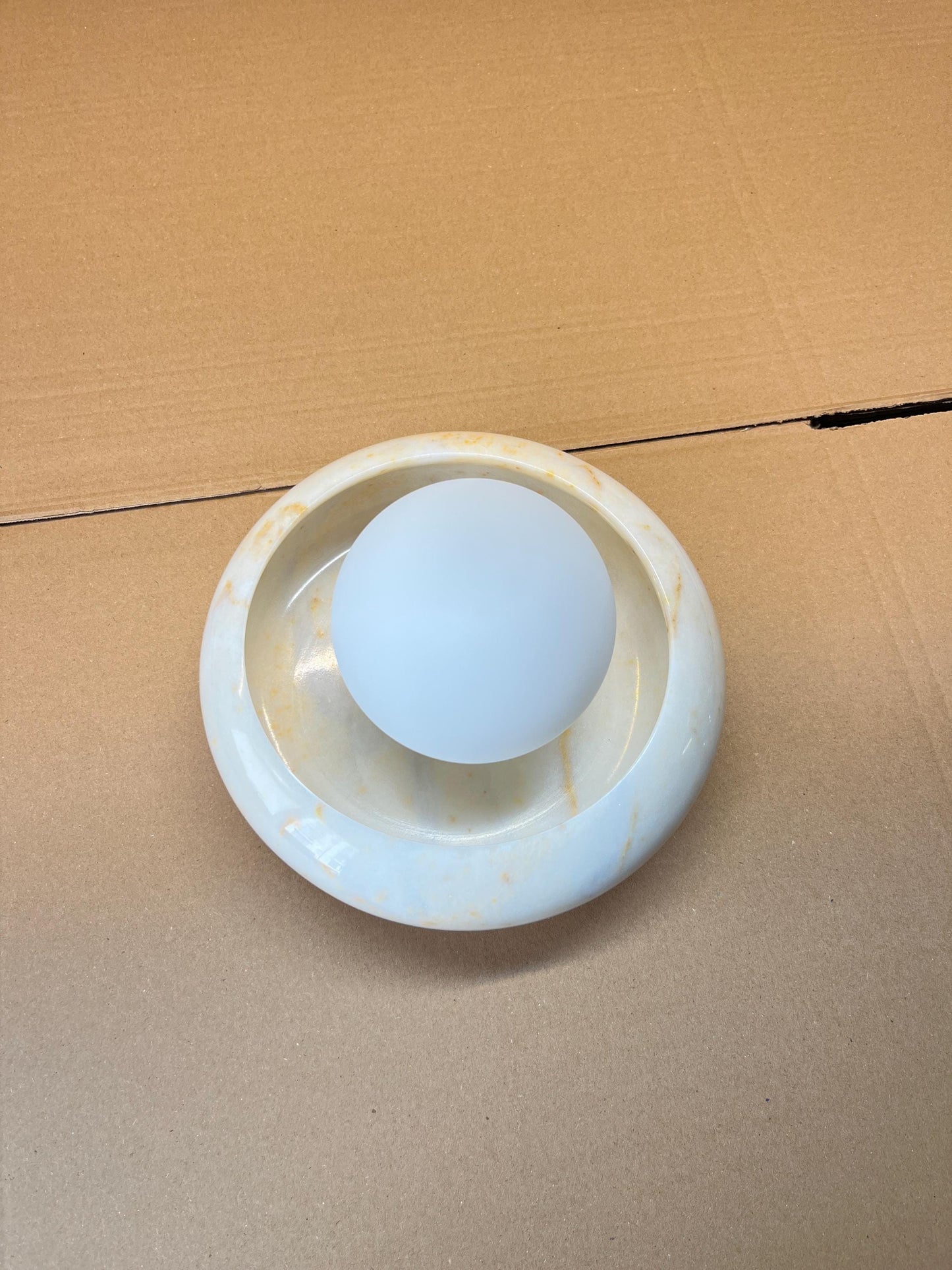 Eclipse Marble Wall Sconce – Natural Marble Stone & Glass Globe Light