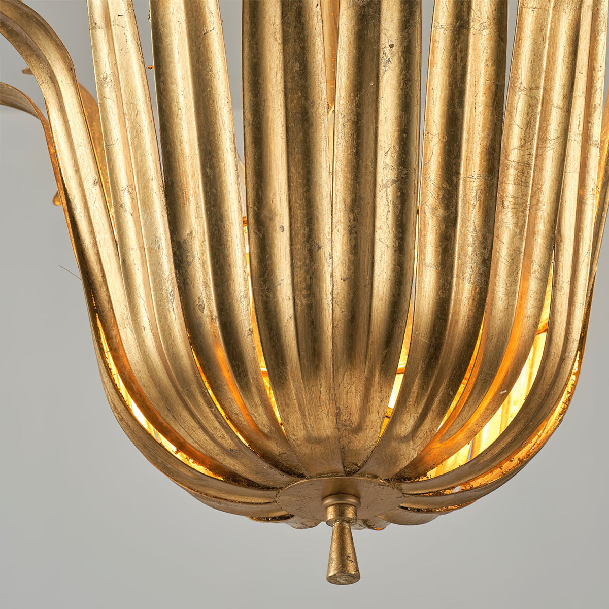 Eden Chandelier – Nature-Inspired Antique Gold & White Pendant Light