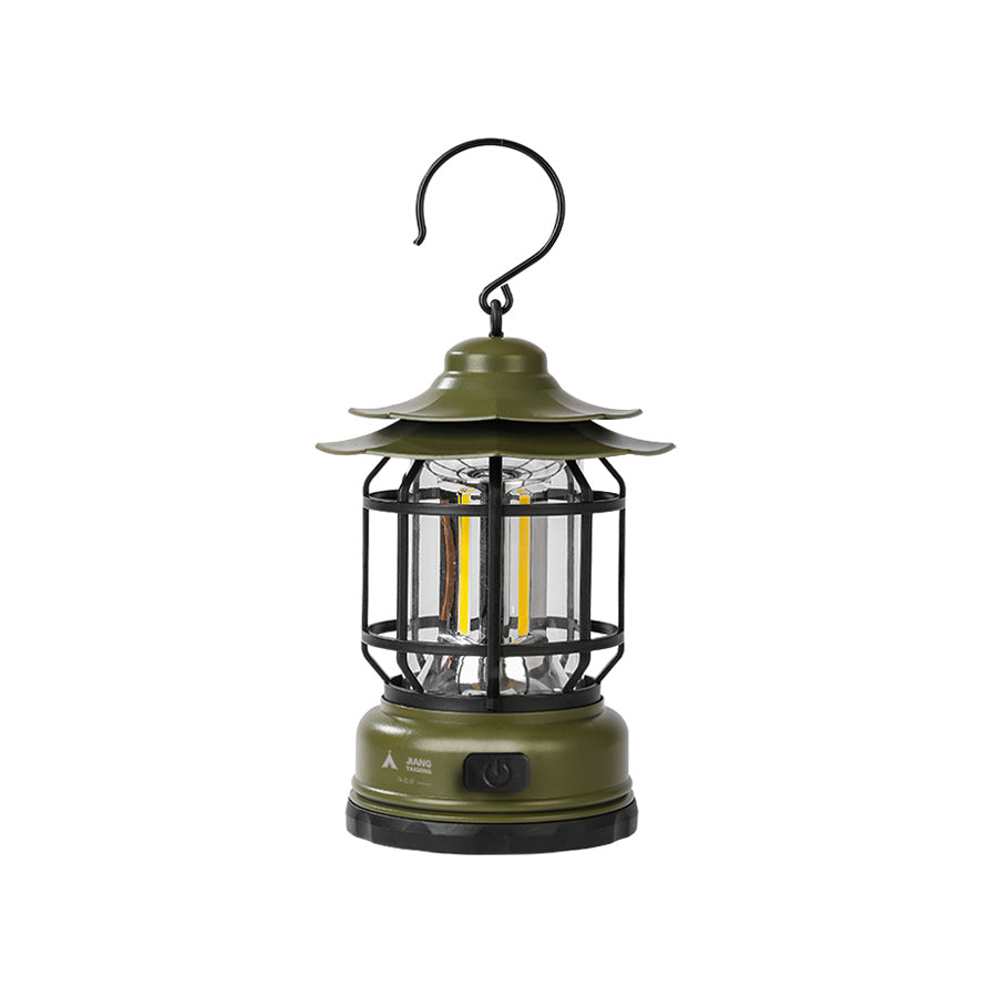 Lantern Outdoor Camping Table Lamp - Portable Battery Water-Resistant Lantern | Vintage Industrial USB Rechargeable Light