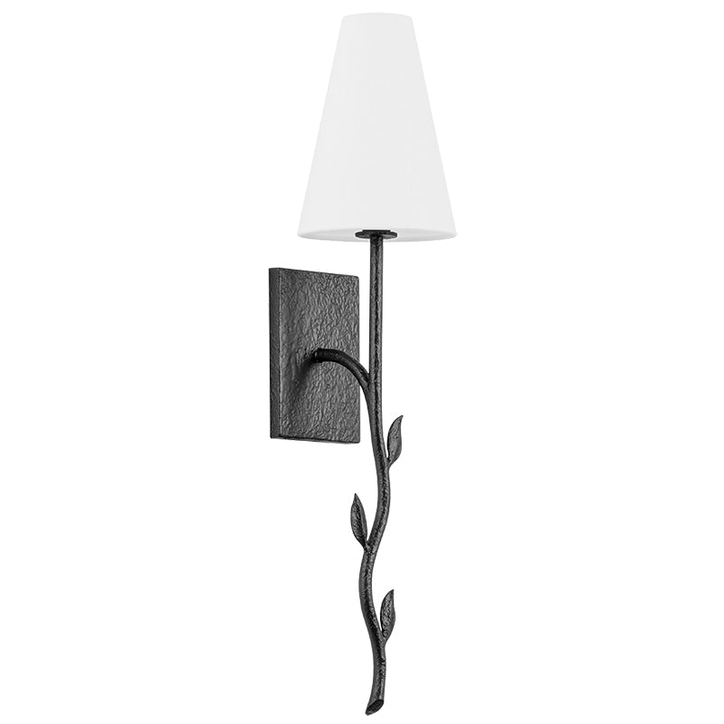 Elwyn Wall Lamp – Vintage Nature-Inspired Brass Sconce with Linen Shade