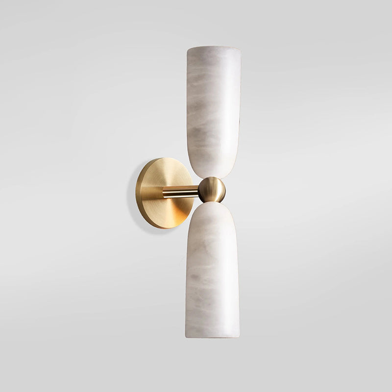 Figure Alabaster Wall Lamp – Minimalist Brass & Natural Stone Wall Sconce