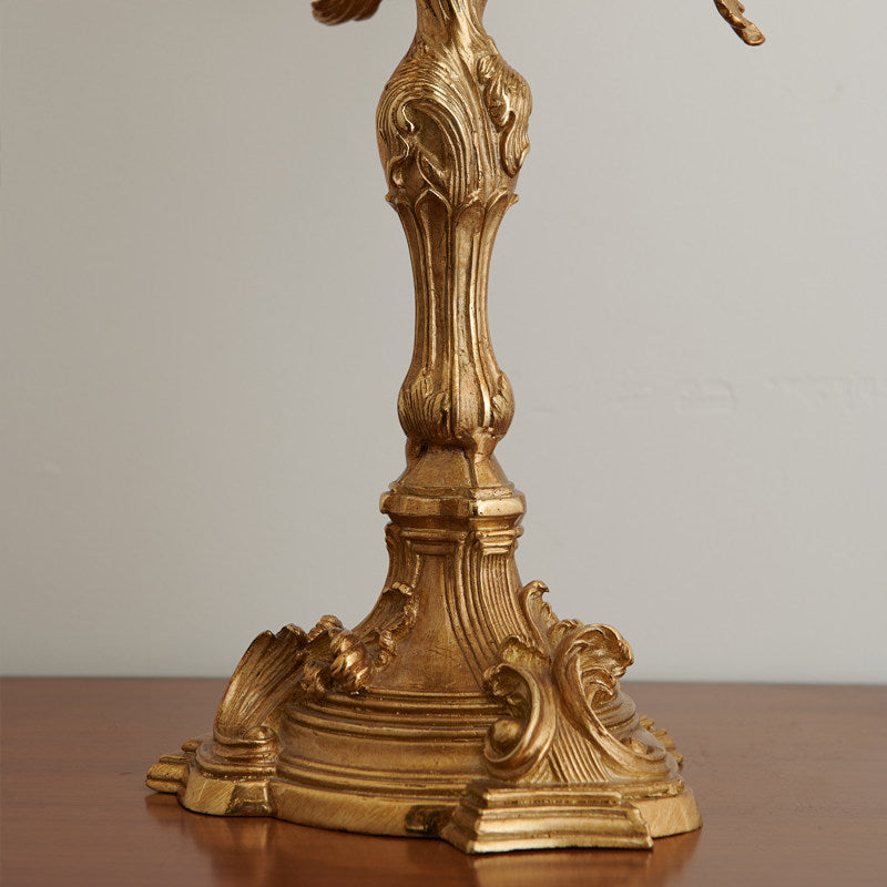 French Brass Seven-Light Candelabra - Hand-Finished Antique Tabletop Candle Holder