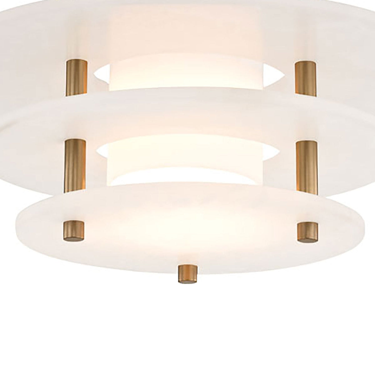 Gatsby Alabaster Ceiling Lamp - Tiered Spanish Alabaster & Gold LED Ceiling Light