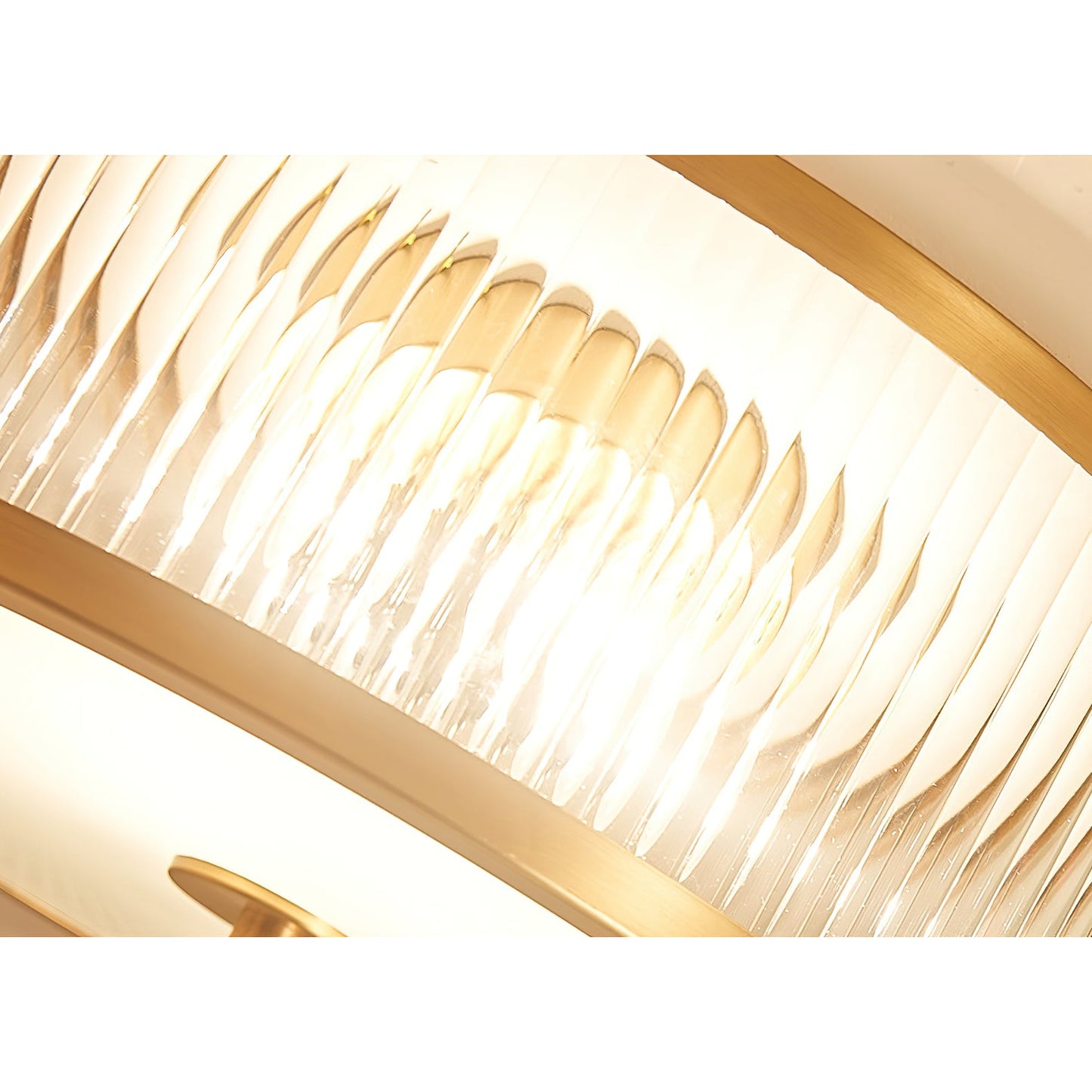 Geneva Ceiling Lamp - Low-Profile Dual-Layer Glass & Brass LED Flush Mount Light