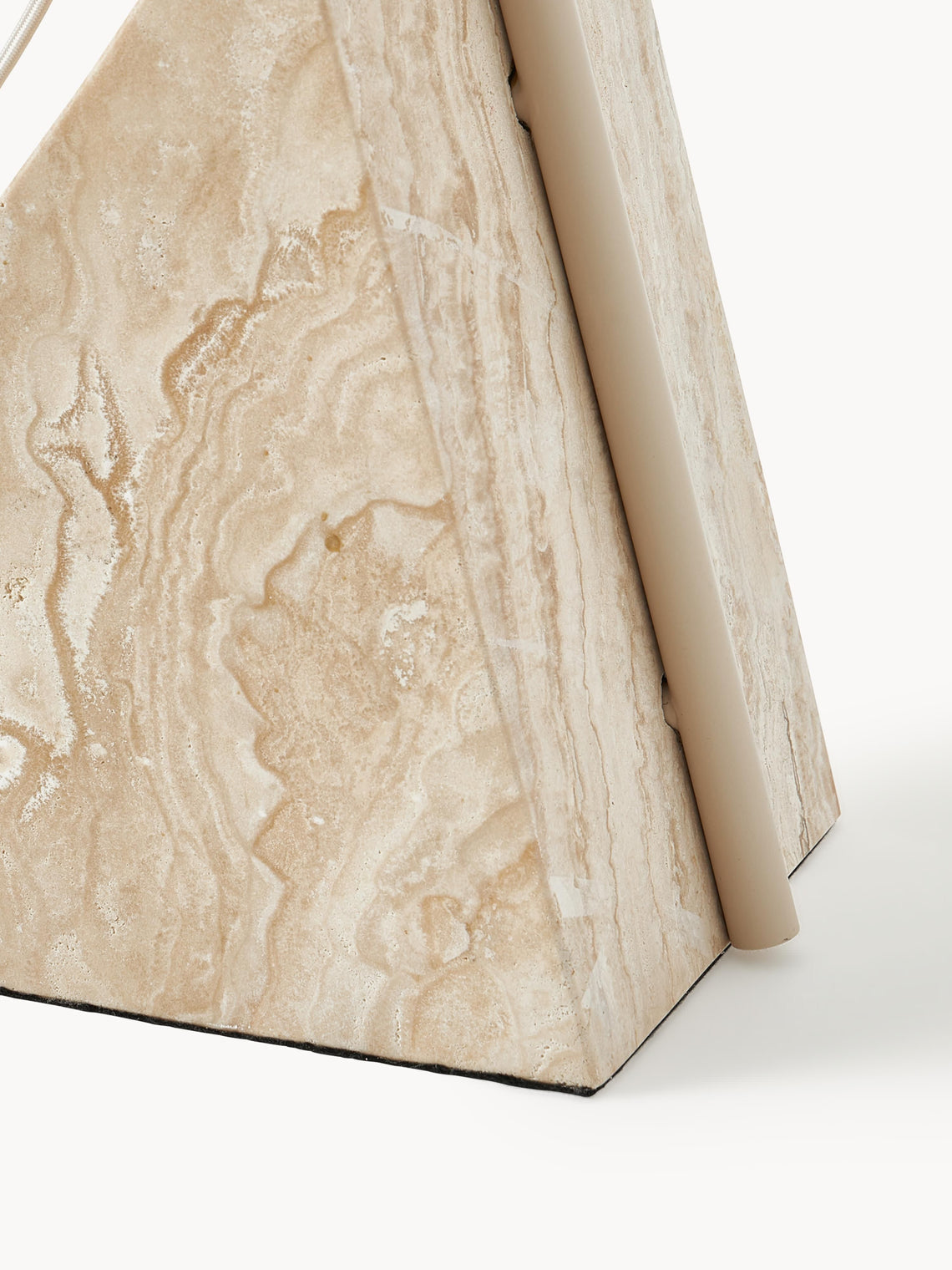 Grande Travertine Floor Lamp - Sweeping Arc Metal Floor Light with Travertine Base