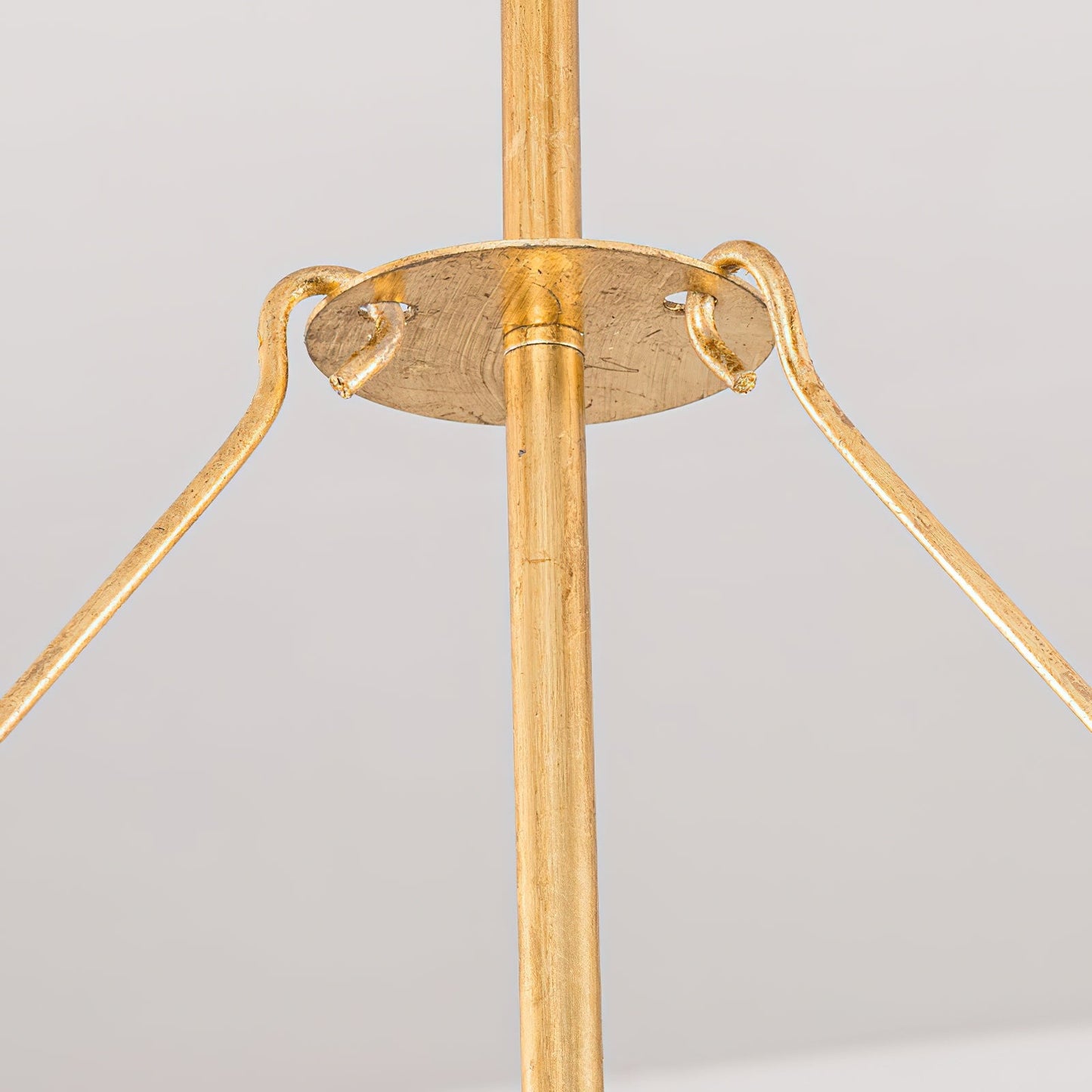 Haskell Chandelier - Gold Foil Circular Ring & Graduated Clear Acrylic Pillar Chandelier